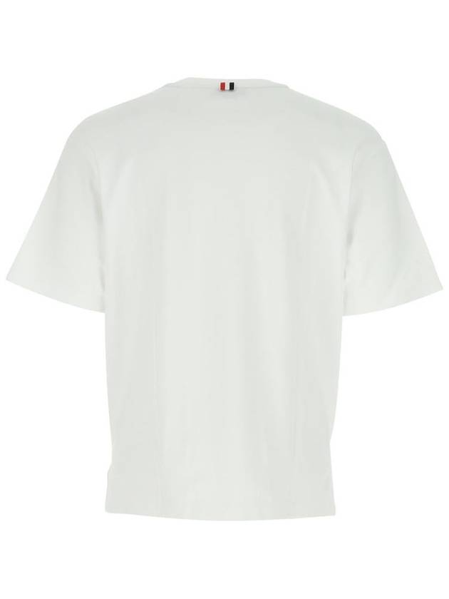 Cotton Oversized Pocket Short Sleeve T-Shirt White - THOM BROWNE - BALAAN 3