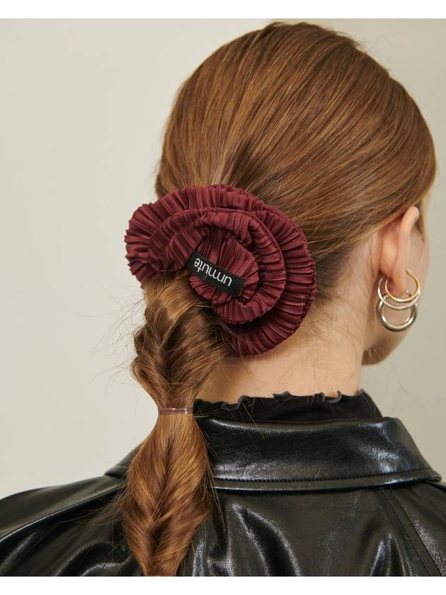 PLEATED BIG SCRUNCHIE BURGUNDY - UNMUTE - BALAAN 2