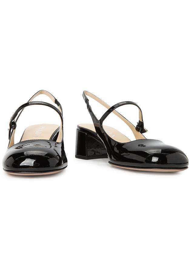 Patent Leather Slingback Heels Black - PRADA - BALAAN 4