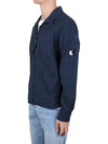 Lens Wappen Gabardine Shirt Zip-up Jacket Navy - CP COMPANY - BALAAN 5