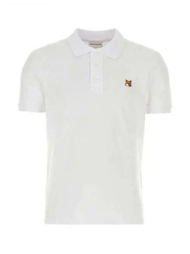 Fox Head Patch Cotton Polo Shirt White - MAISON KITSUNE - BALAAN 2