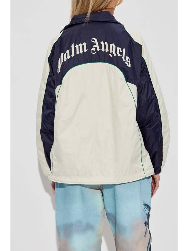 Palm Angels Lightweight Jacket With Printed Logo, Women's, Navy Blue - PALM ANGELS - BALAAN 4