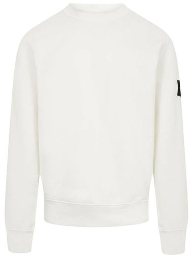 Garment Dyed Cotton Crewneck Sweatshirt Ivory - STONE ISLAND - BALAAN 1