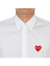 Men's Red Heart Long Sleeve Shirt White - COMME DES GARCONS - BALAAN 7