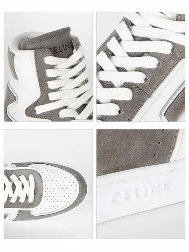 CT01 Z Trainer Suede Calfskin High Top Sneaker Grey - CELINE - BALAAN 4