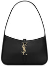 LE 5A 7 Small Smooth Leather Hobo Shoulder Bag Black - SAINT LAURENT - BALAAN 2