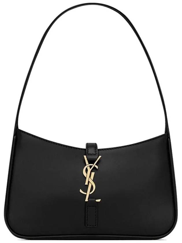 LE 5A 7 Small Smooth Leather Hobo Shoulder Bag Black - SAINT LAURENT - BALAAN 3