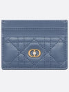 Jolie Freesia Card Holder Cannage Lambskin Denim Blue S3103UNJB M90B - DIOR - BALAAN 2