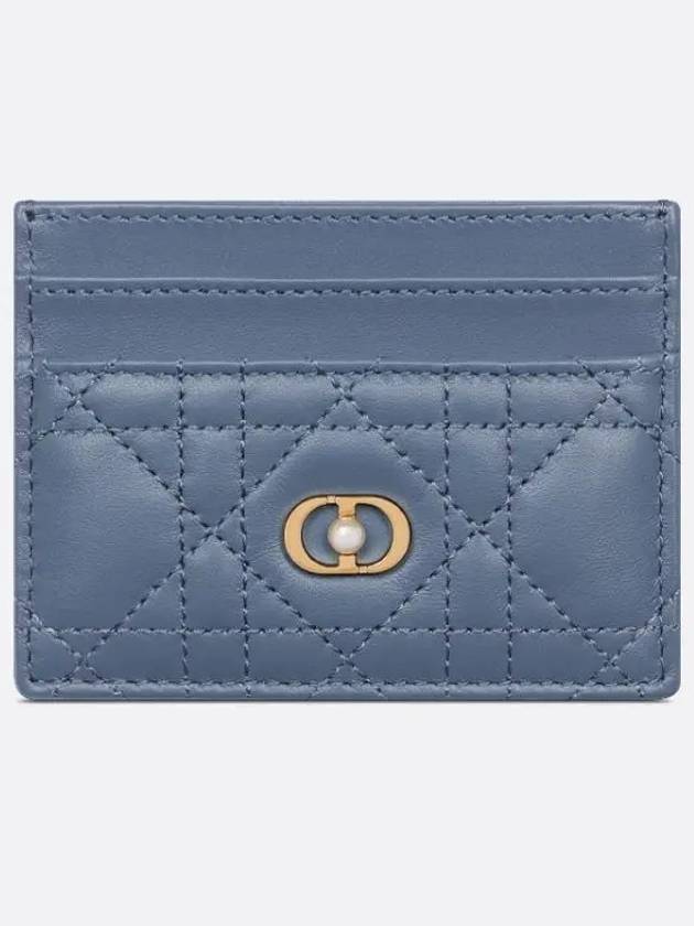 Jolie Freesia Card Holder Cannage Lambskin Denim Blue S3103UNJB M90B - DIOR - BALAAN 2