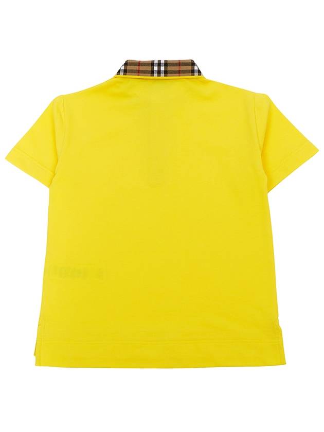 Kids Check Collar Polo Short Sleeve T-Shirt Yellow - BURBERRY - BALAAN 3