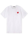 Comme des Gar ons Men s Heart Wappen White Short Sleeve T Shirt AZ T108 051 2 - COMME DES GARCONS PLAY - BALAAN 3