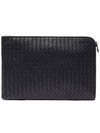 Intrecciato Weaving Zipper Clutch Bag Grey - BOTTEGA VENETA - BALAAN 5