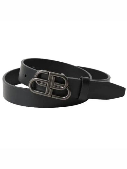 BB Logo Thin Calfskin Belt Black - BALENCIAGA - BALAAN 2