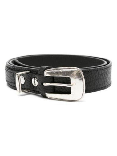 Minimal Western Cow Leather Belt Black - LEMAIRE - BALAAN 1