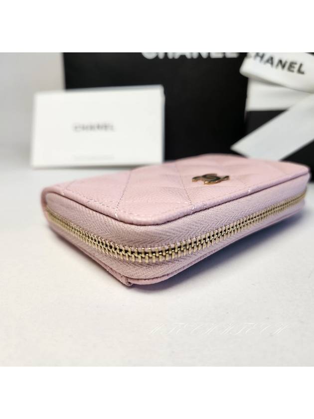 Classic zipper light pink card coin purse caviar AP0216 - CHANEL - BALAAN 4