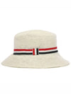 Three Stripes Straw Bucket Hat White FHC352A - THOM BROWNE - BALAAN 1