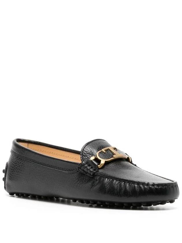 Women's Gommino Leather Driving Shoes Black - TOD'S - BALAAN 3