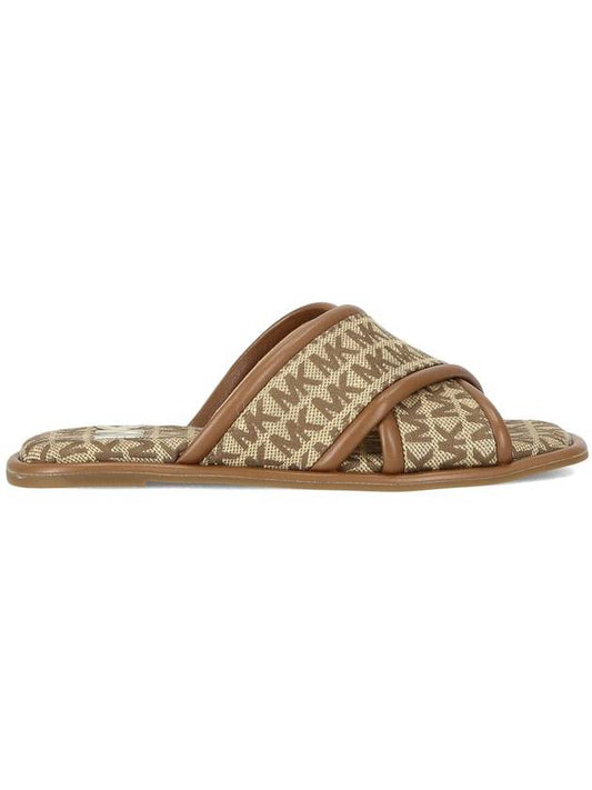 Gideon logo jacquard slippers beige - MICHAEL KORS - BALAAN 1