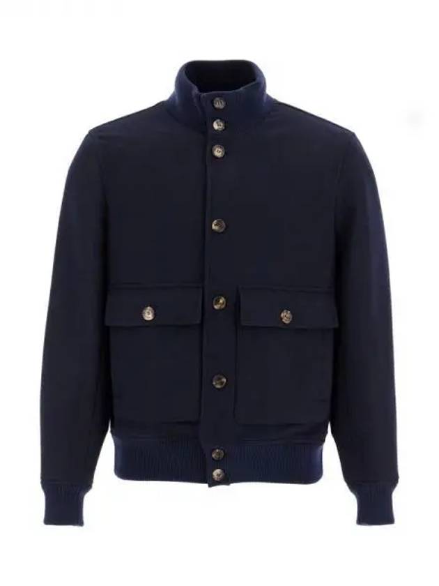 High neck double pocket wool jacket - BRUNELLO CUCINELLI - BALAAN 1