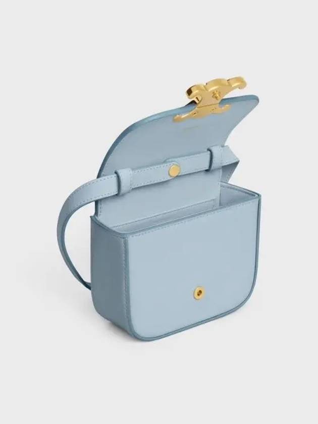 Triomphe Small Shiny Calfskin Cross Bag Light Blue - CELINE - BALAAN 5