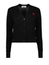 Heart Logo Wool Cardigan Black - AMI - BALAAN 2