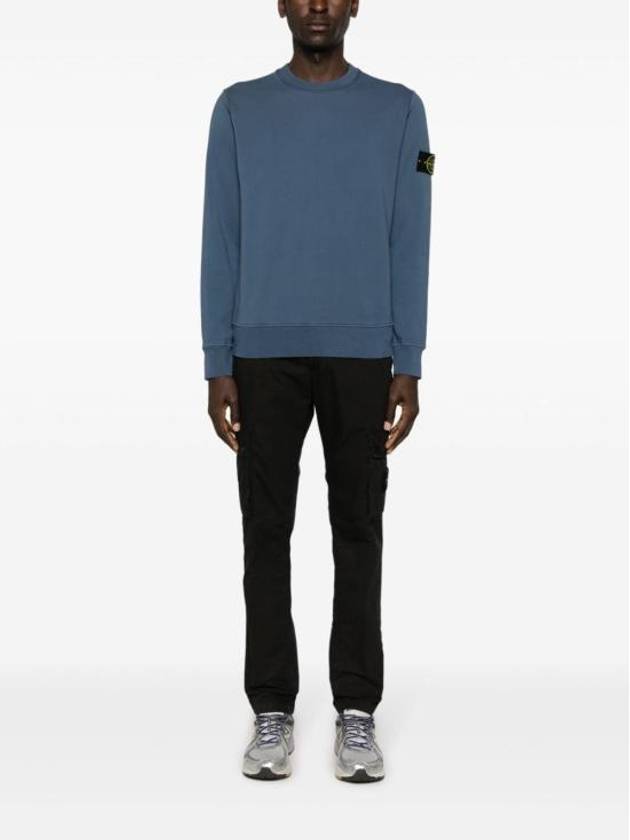 Wappen Patch Garment Dyed Sweatshirt Avio Blue - STONE ISLAND - BALAAN 4