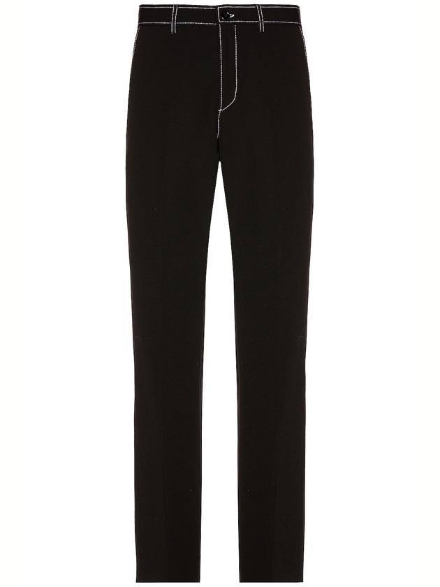 White Stitch Straight Pants Black - BURBERRY - BALAAN 1