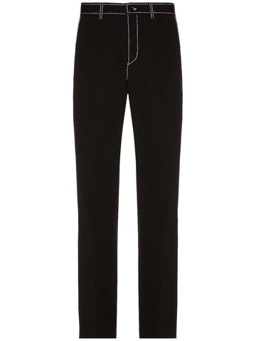 White Stitch Straight Pants Black - BURBERRY - BALAAN 1