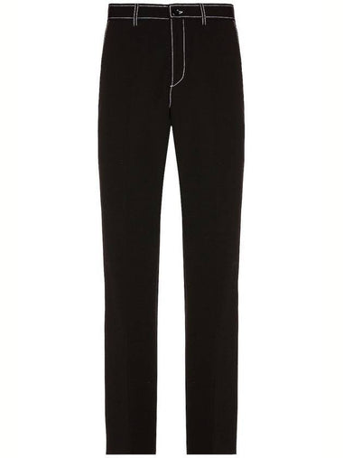 White Stitch Straight Pants Black - BURBERRY - BALAAN 1