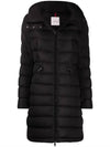 Flammette Long Down Jacket Black - MONCLER - BALAAN 1