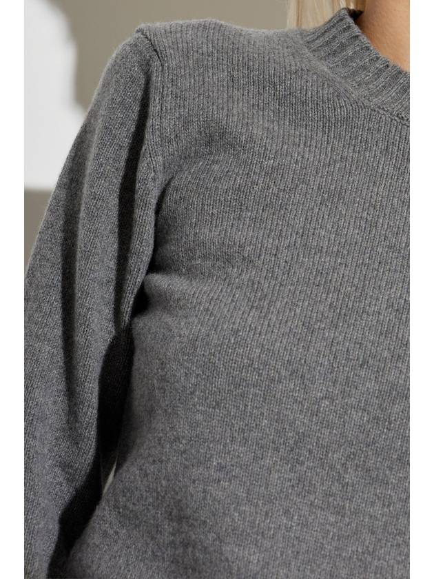 De Coeur Logo Crew Neck Cashmere Knit Top Grey - AMI - BALAAN 6