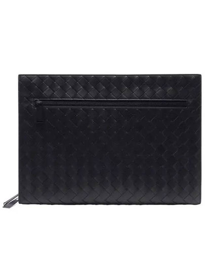 Intrecciato Document Clutch Bag Black - BOTTEGA VENETA - BALAAN 2