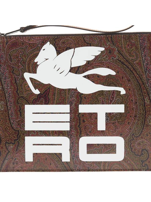 Paisley Pegasus Logo Clutch Bag Brown - ETRO - BALAAN 8