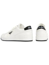 Downtown Triagle Logo Leather Low Top Sneakers White - PRADA - BALAAN 7