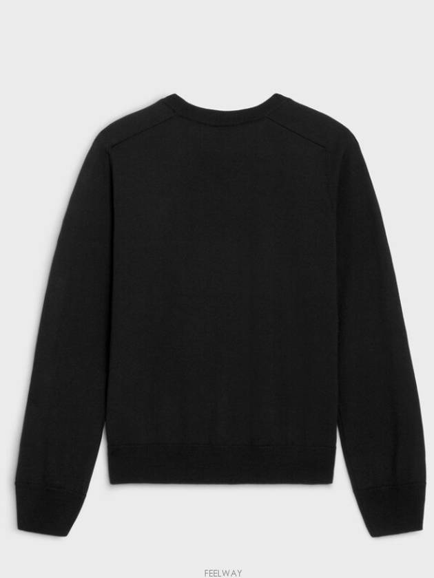 Triomphe Crew Neck Wool Knit Top Black - CELINE - BALAAN 5