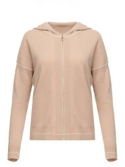 Women's Pluto Wool Cashmere Zip Up Hoodie Beige - MAX MARA - BALAAN 2