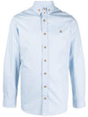 Embroidered logo long sleeve shirt blue - VIVIENNE WESTWOOD - BALAAN 1