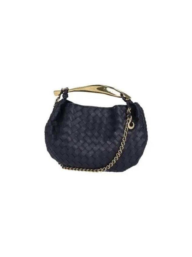 Sardin Chain Leather Tote Bag Navy - BOTTEGA VENETA - BALAAN 3