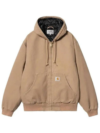 Logo Patch Hooded Jacket Beige I027360 2FS3K - CARHARTT - BALAAN 1