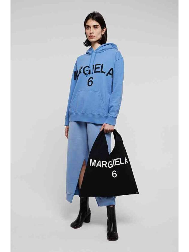 Maxi Logo Oversized Cotton Hoodie Blue - MAISON MARGIELA - BALAAN 1