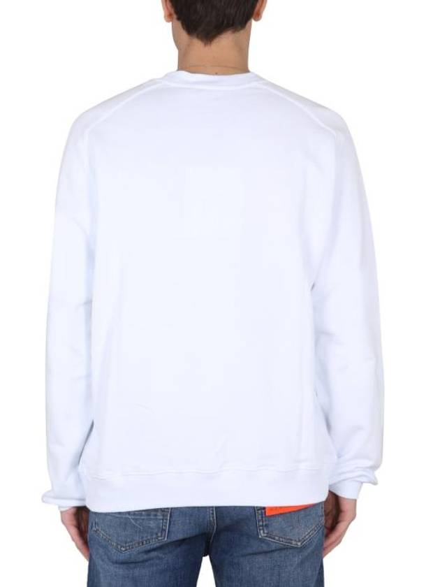 Micro Logo Print Cotton Sweatshirt White - MSGM - BALAAN 4