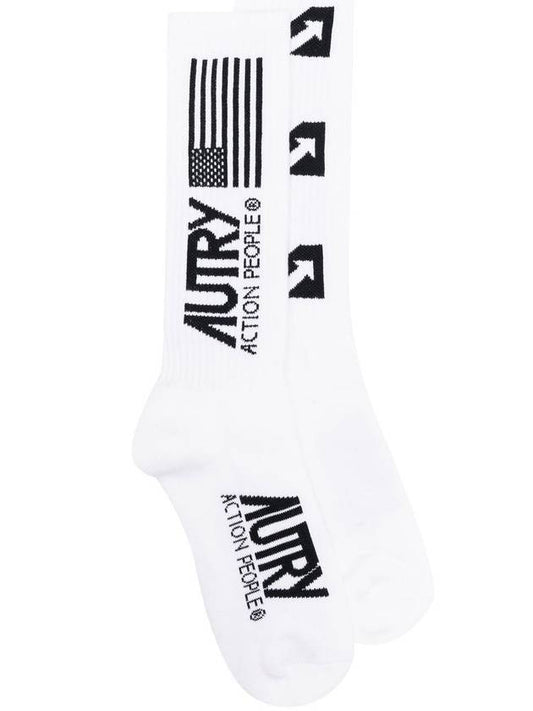 Iconic Logo Socks White - AUTRY - BALAAN.