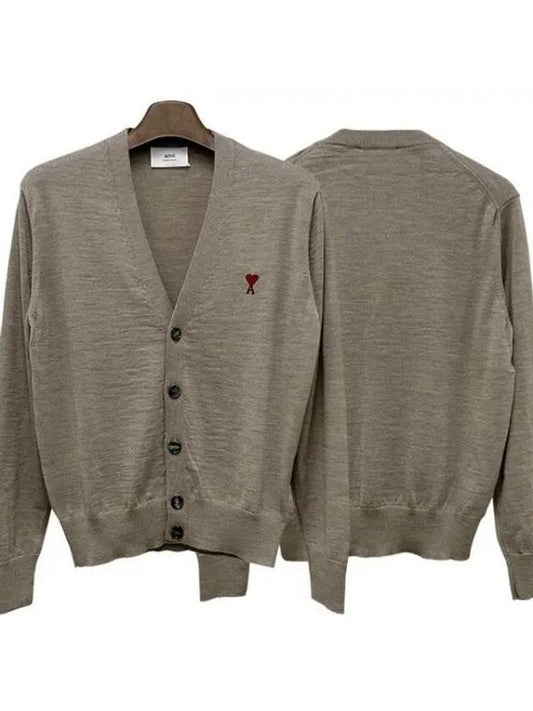 heart logo wool cardigan light 38516530 1095337 - AMI - BALAAN 1