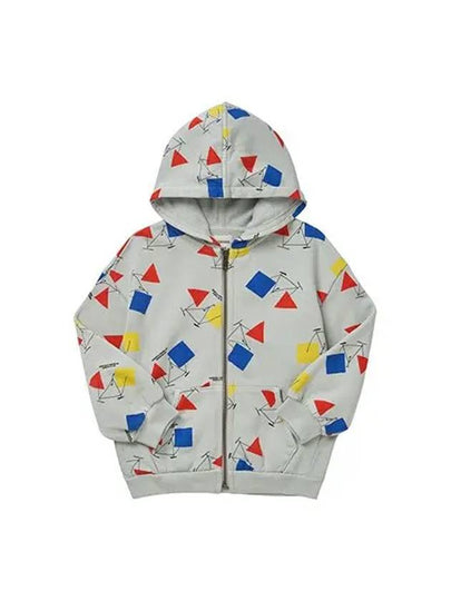 Kids Graphic Print Hooded Jacket Grey - BOBO CHOSES - BALAAN 2