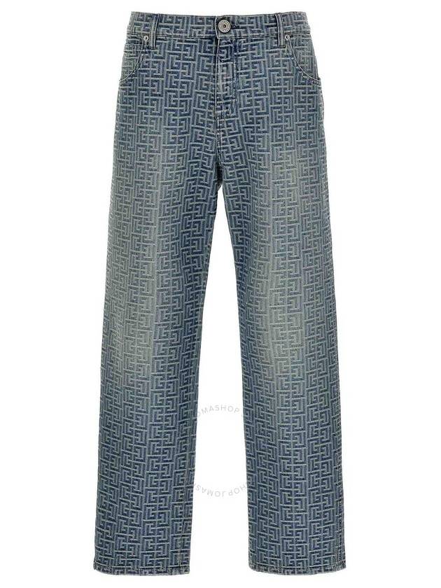 Balmain Monogrammed Jacquard Denim Jeans, Waist Size 30" - BALMAIN - BALAAN 1