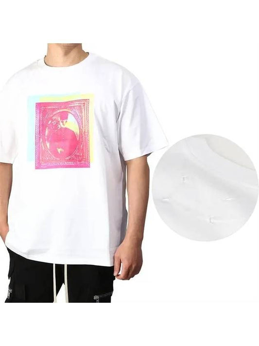 Stamp Triple Print Cotton Short Sleeve T-Shirt White - MAISON MARGIELA - BALAAN 2