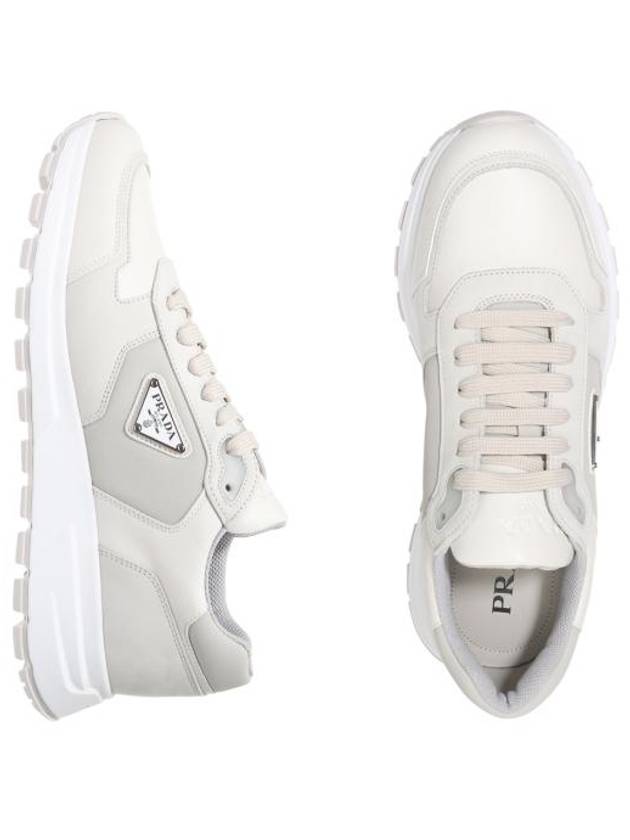 Nubuck Nylon Low Top Sneakers White - PRADA - BALAAN 2