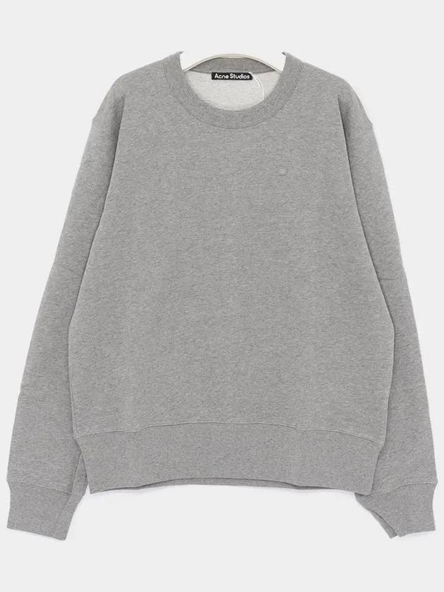 Face Logo Applique Cotton Sweatshirt Grey - ACNE STUDIOS - BALAAN 3