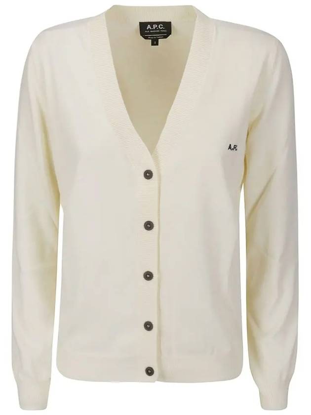 Bella Logo Embroidery Cardigan Ivory - A.P.C. - BALAAN 2