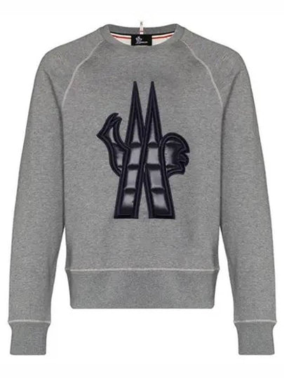 Grenoble Quilted Logo Crew Neck Sweatshirt Grey - MONCLER - BALAAN 2